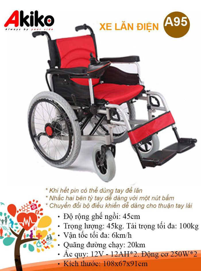 xe lăn điện akiko a95