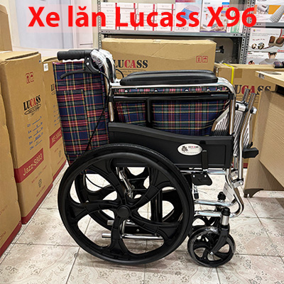 Xe lăn Lucass X96 bánh đúc, rộng ngang cho người to béo - Ảnh 11